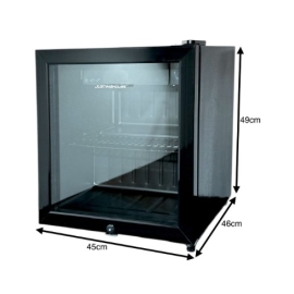 ثلاجة جستنج هاوس زجاج سعة 48 لتر JSSW-70, تبريد سريع, أسود