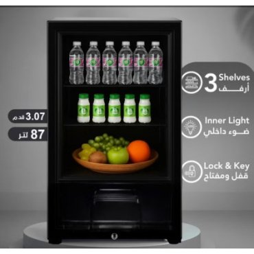 ثلاجة عرض دان سات باب واحد سعة 87 لتر 3 قدم أسود DAN180SC 