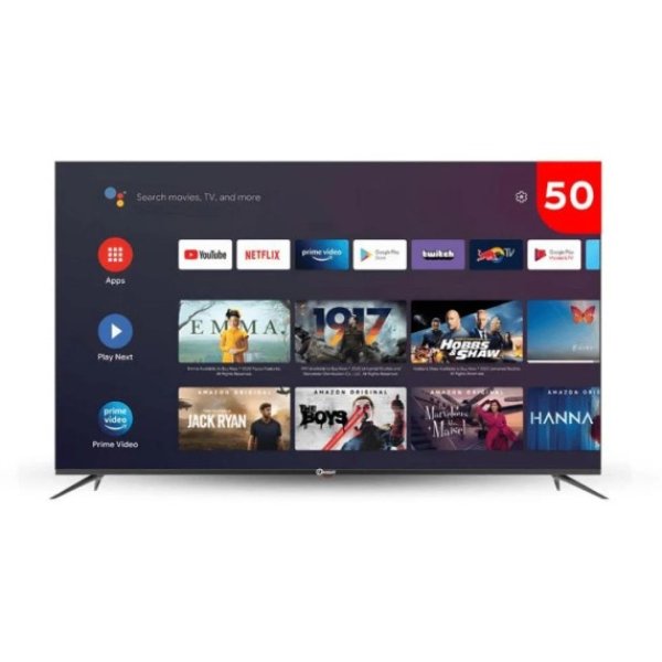 شاشة دان سات 50 بوصة جوجل كيو ليد QLED بدقة فائقة الوضوح 60 هرتز ريسيفر داخلي DTD50