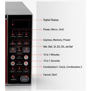 ميكرويف جيباس ديجيتال 27 لتر - طاولة - موديل GMO1876