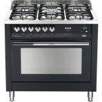 فرن غاز لوفرا إيطالي مسطح جيد التهوية 60 * 90 ، من الحديد المصبوب باللون الاسود - PNMG96G2VG/CI