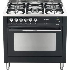 فرن غاز لوفرا إيطالي مسطح جيد التهوية 60 * 90 ، من الحديد المصبوب باللون الاسود - PNMG96G2VG/CI