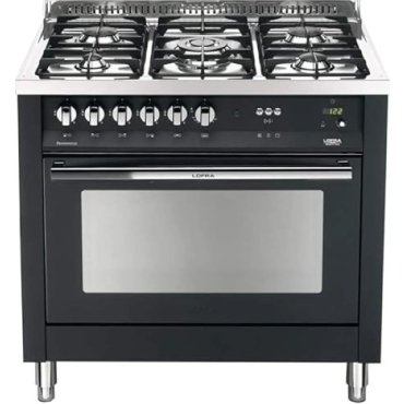 فرن غاز لوفرا إيطالي مسطح جيد التهوية 60 * 90 ، من الحديد المصبوب باللون الاسود - PNMG96G2VG/CI