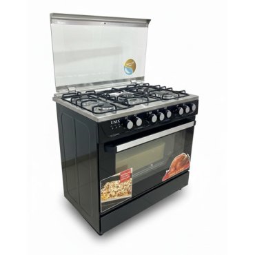 فرن يونكس خمس عيون غاز أمان كامل 60*90 سم اسود SC6090SB