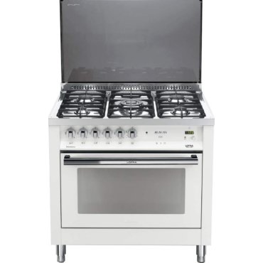 فرن غاز لوفرا إيطالي مسطح جيد التهوية 60 * 90 ، من الحديد المصبوب باللون الأبيض - PNMG96G2VG/CI