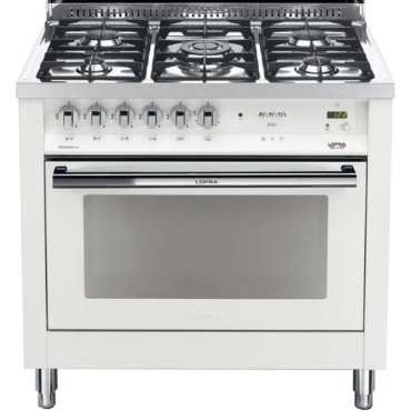 فرن غاز لوفرا إيطالي مسطح جيد التهوية 60 * 90 ، من الحديد المصبوب باللون الأبيض - PNMG96G2VG/CI