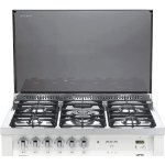 فرن غاز لوفرا إيطالي مسطح جيد التهوية 60 * 90 ، من الحديد المصبوب باللون الأبيض - PNMG96G2VG/CI